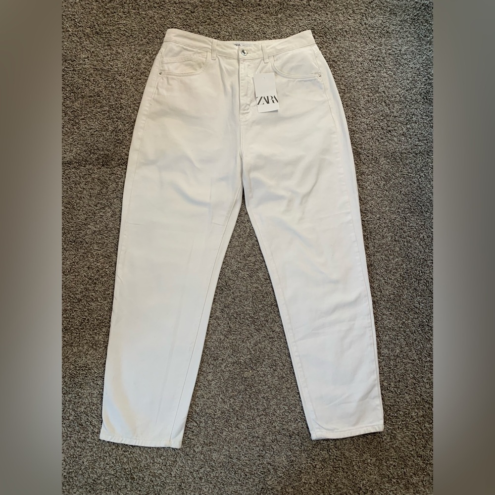 Zara White Mom Jeans